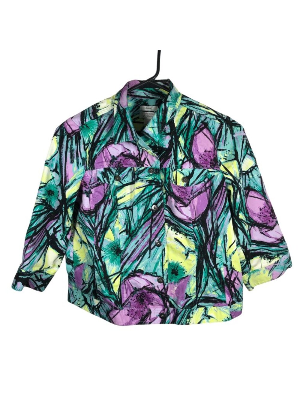 Christopher & Banks Womens Shirt Jacket XL Multicolor Abstract Shacket Hippie